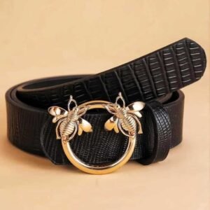 Bee Decor Metal Buckle Lizard PU Belt