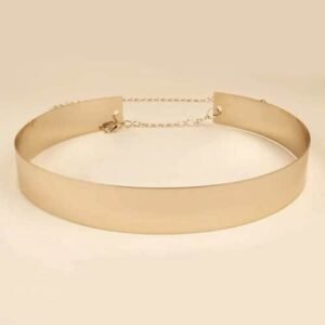 Round Ball Charm Gold Metal Belt wide