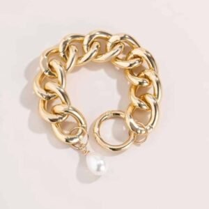 Faux Pearl Decor Chain Bracelet