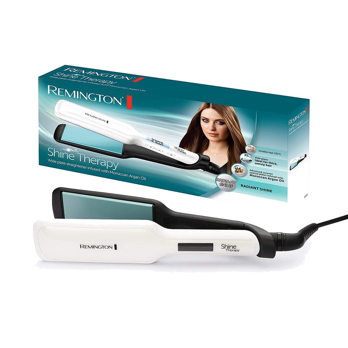 Remington Shine Therapy Wide Plate Hair Straightener S8550